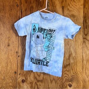 Pokemon Squirtle Tees Tshirt Youth Small Blue Tie Dye